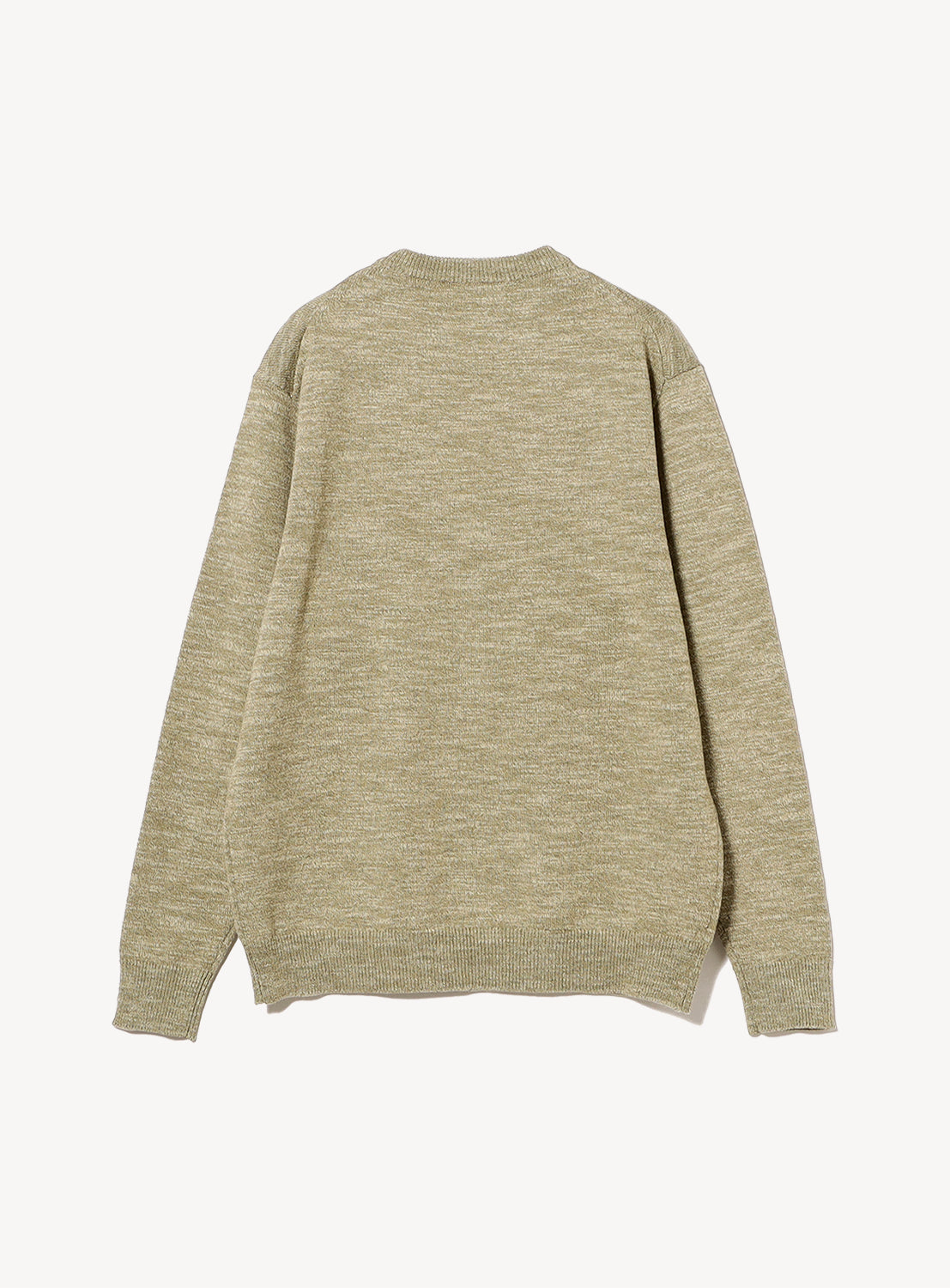 9-Gauge Textured Slub Knit Crew Neck Sweater