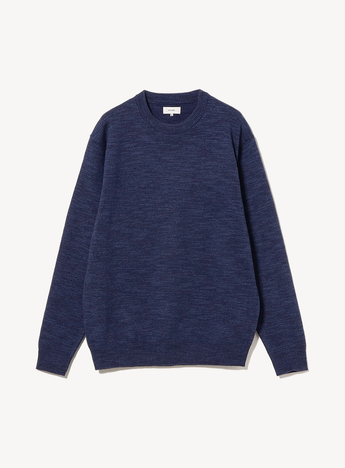 9-Gauge Textured Slub Knit Crew Neck Sweater