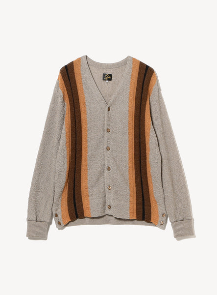 Crepe Weave Stripe Knit Cardigan