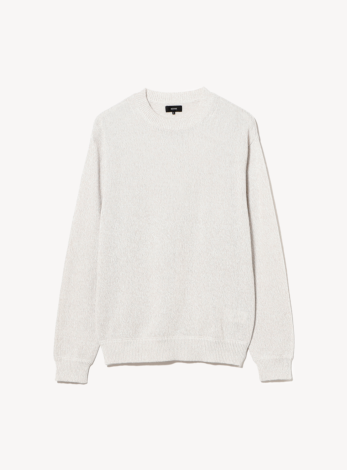 Off-white 7-Gauge Washi Crew Neck Knit sweater with a relaxed silhouette and a melange finish.