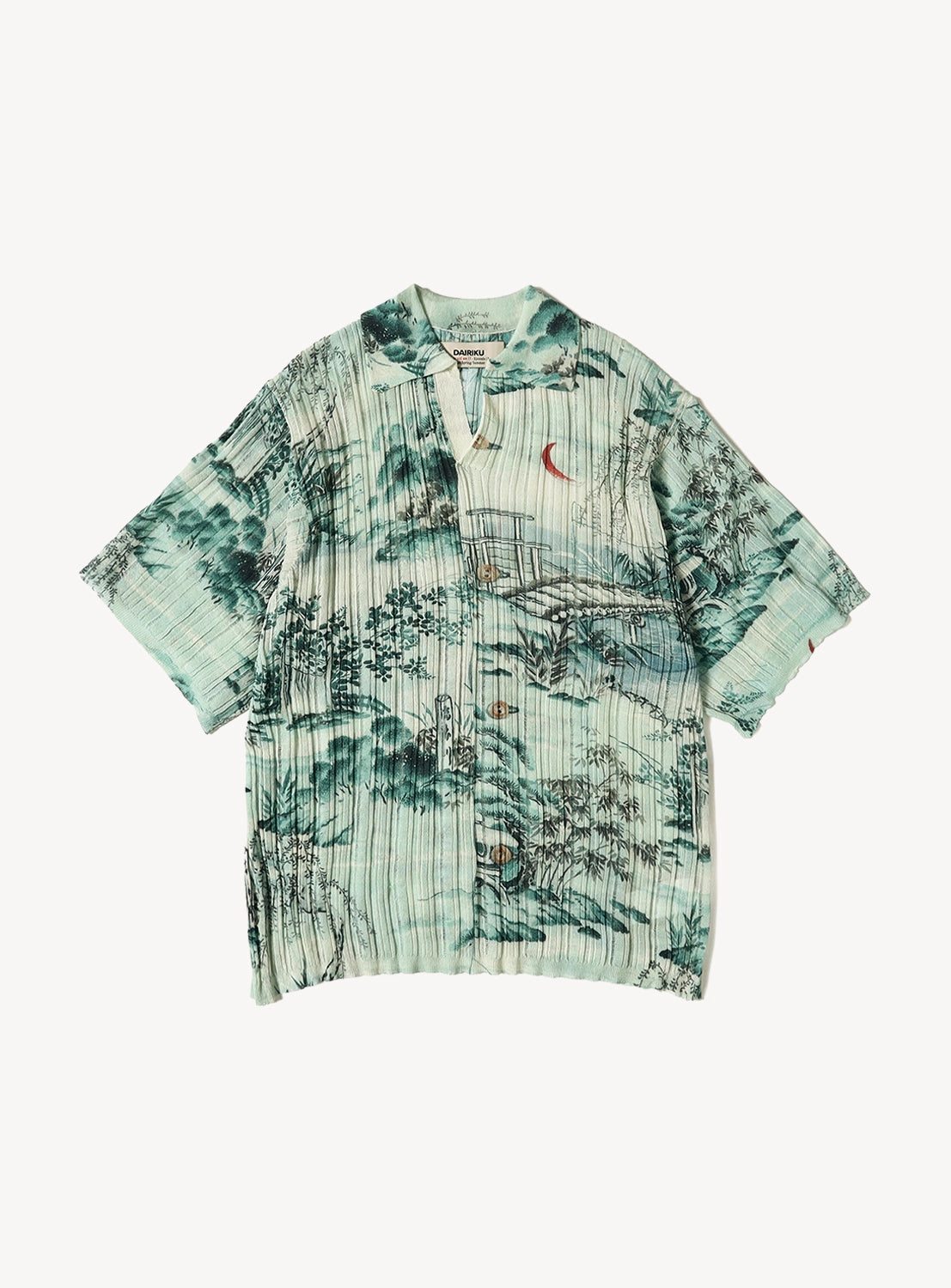 Japanese Pattern Aloha Transfer Print Polo Knit