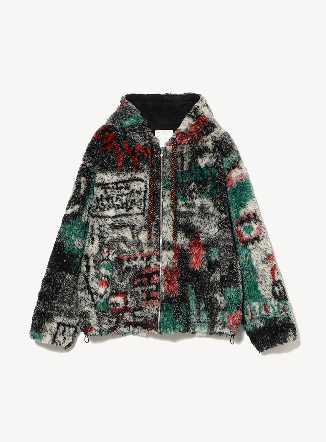 Hooded Artistic Print Jacket