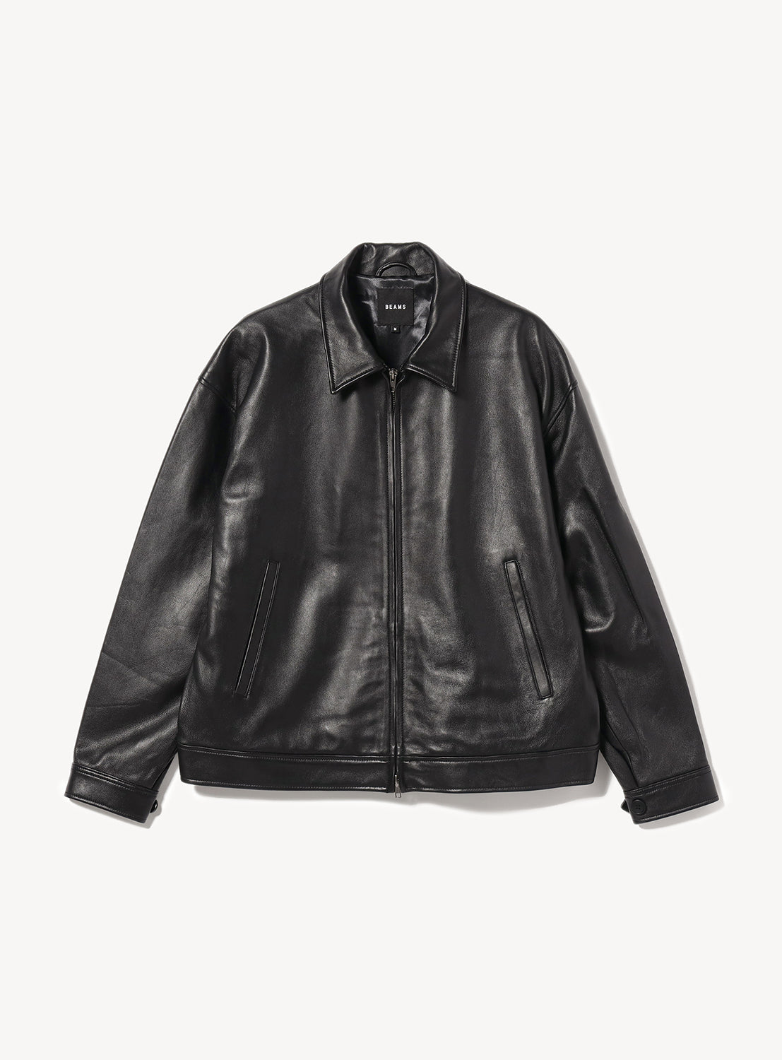 BEAMS 24SS Leather zip blouson Distressed Leather Zip Jacket