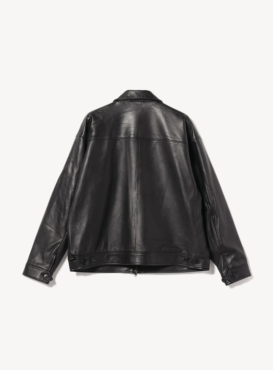 美品 BEAMS 19AW 羊革 W-ZIP レザージャケット ブラック S Leather Zip Jacket