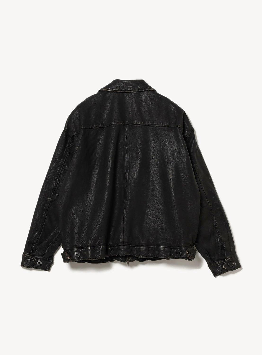 Distressed Leather Zip Jacket Distressed Leather Zip Jacket