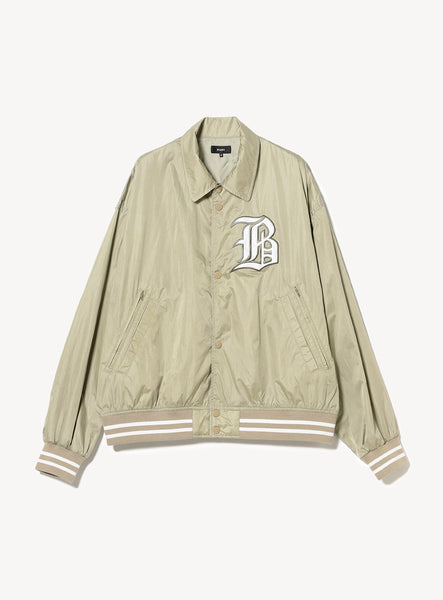 Wide Short Fit Nylon Varsity Jacket