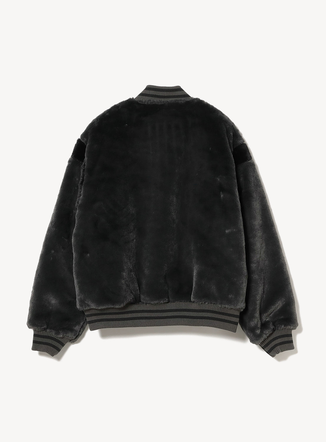 Wide Fit Faux Fur Varsity Jacket