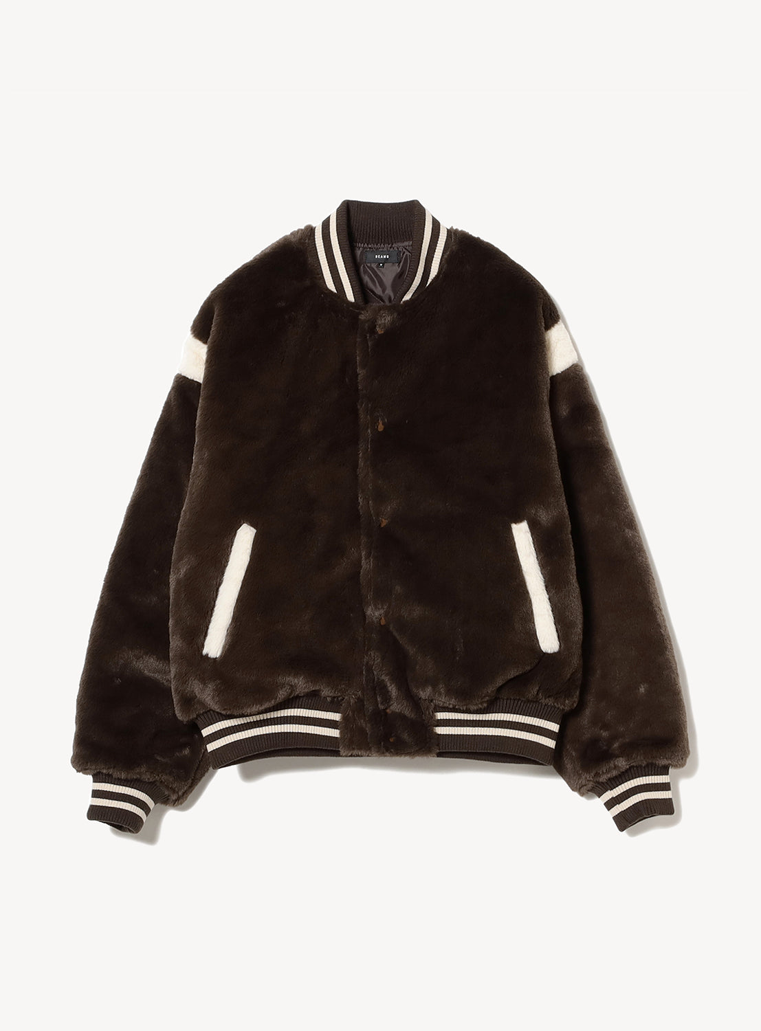 Wide Fit Faux Fur Varsity Jacket