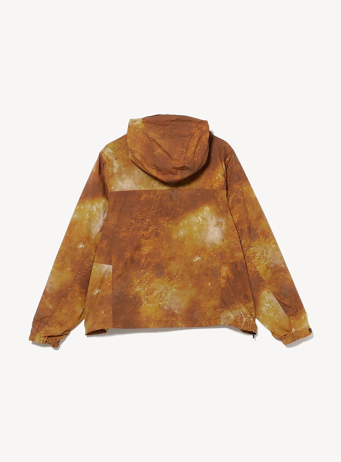 BEAMS Print Zip Hooded Jacket in a lightweight, wide-fit design featuring a brown and tan mottled print.