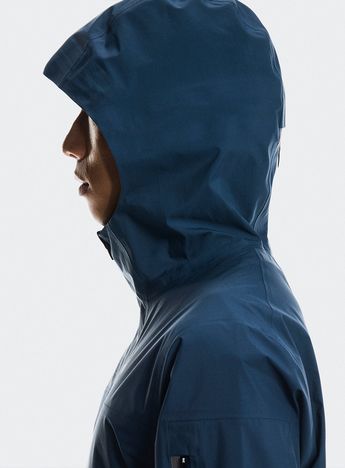 Side view of the hood of the jacket.