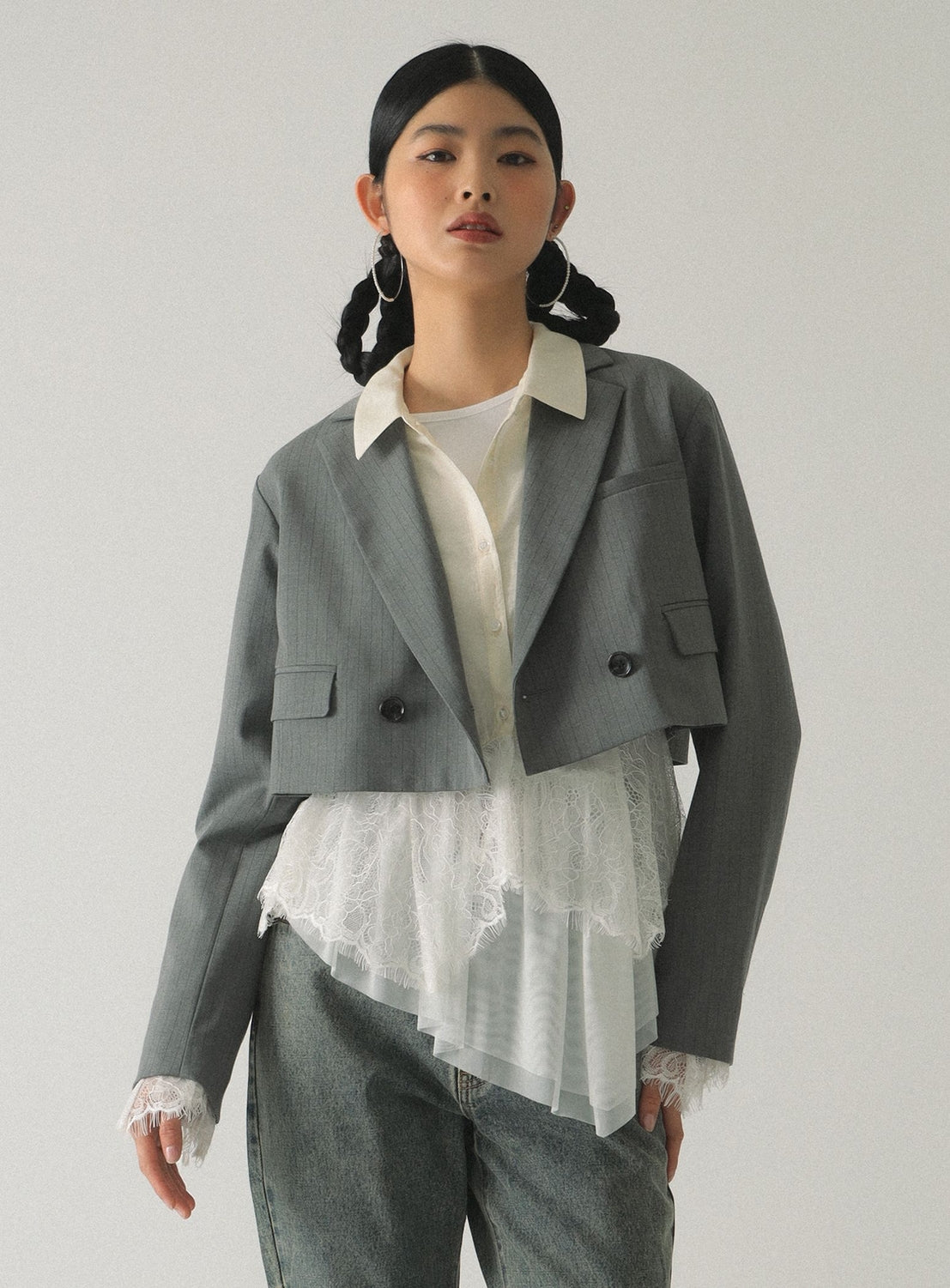 2-Button Cropped Jacket