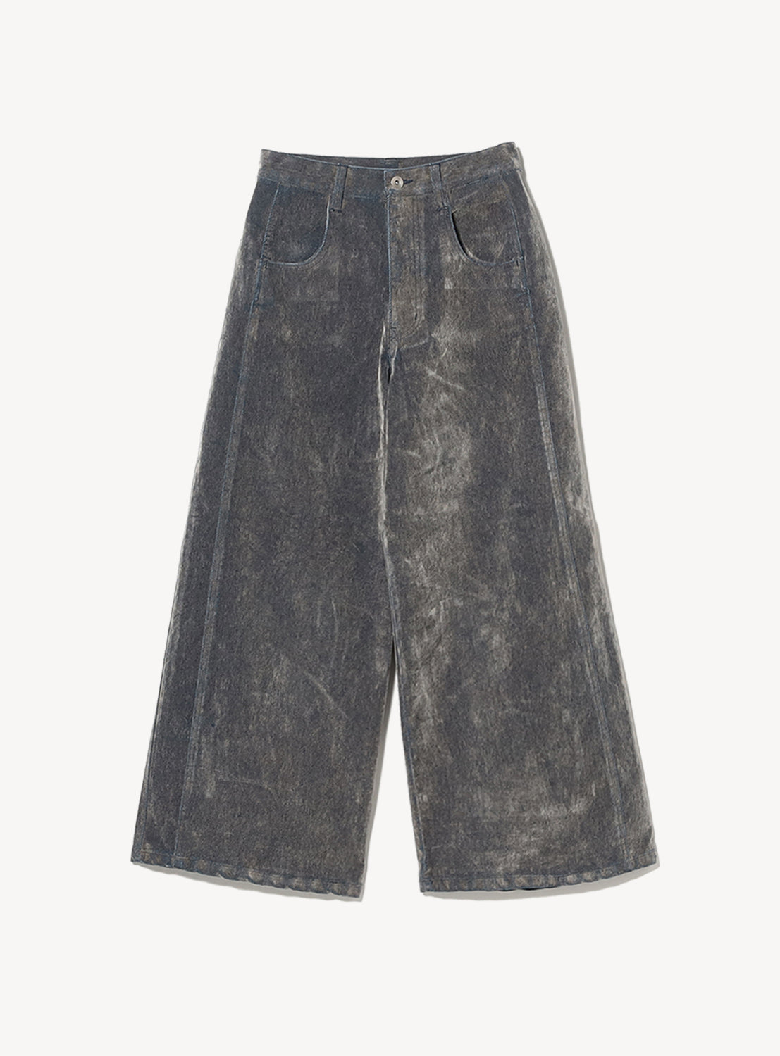 Flocked Denim Wide Pants