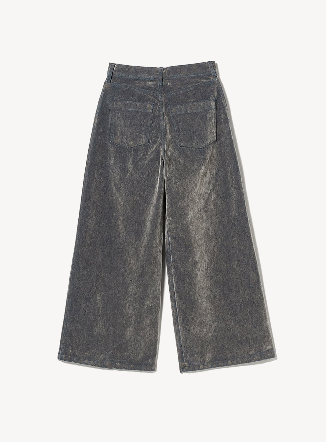 Flocked Denim Wide Pants