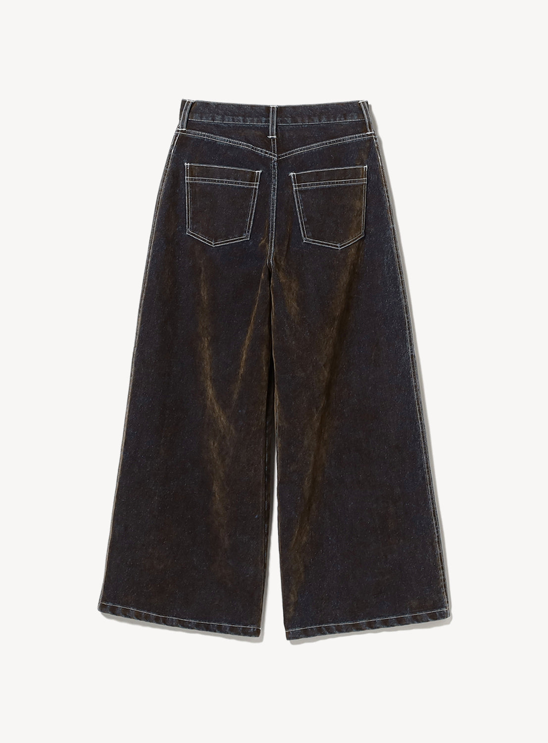 Flocked Denim Wide Pants