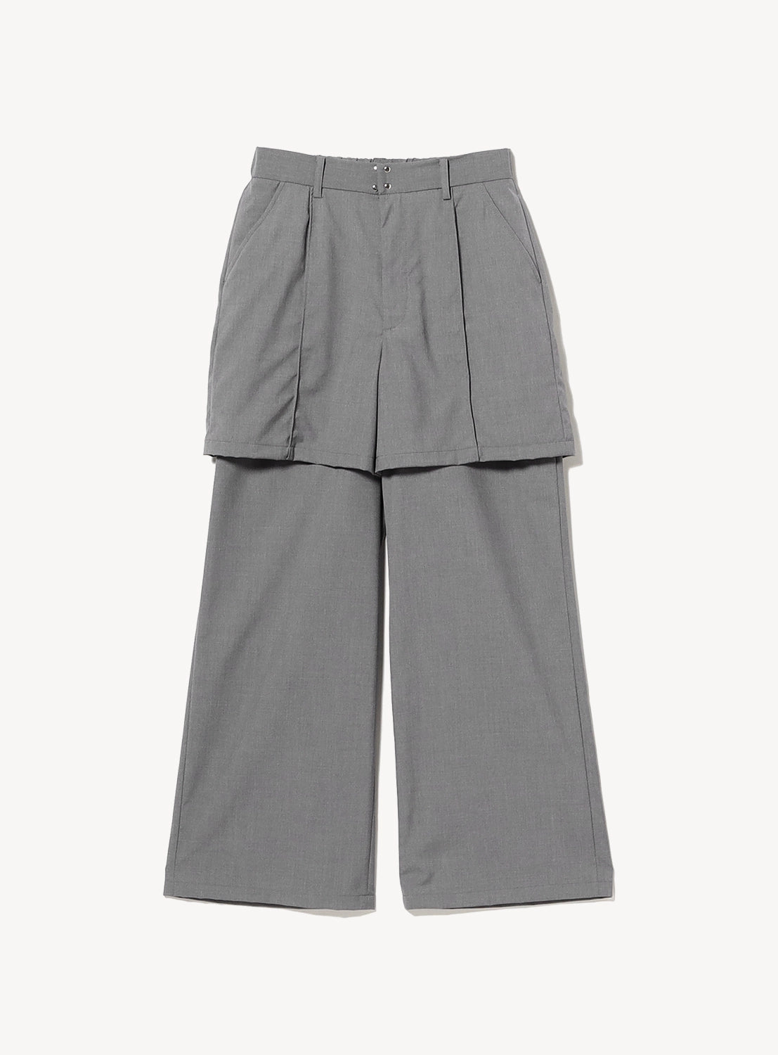 Half Layered Wide-Leg Trousers