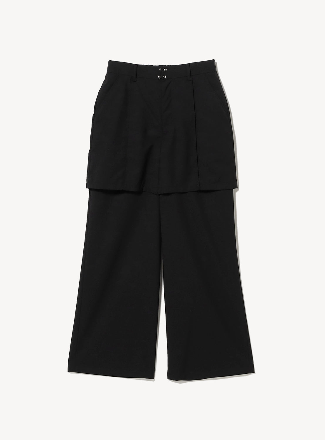 Half Layered Wide-Leg Trousers