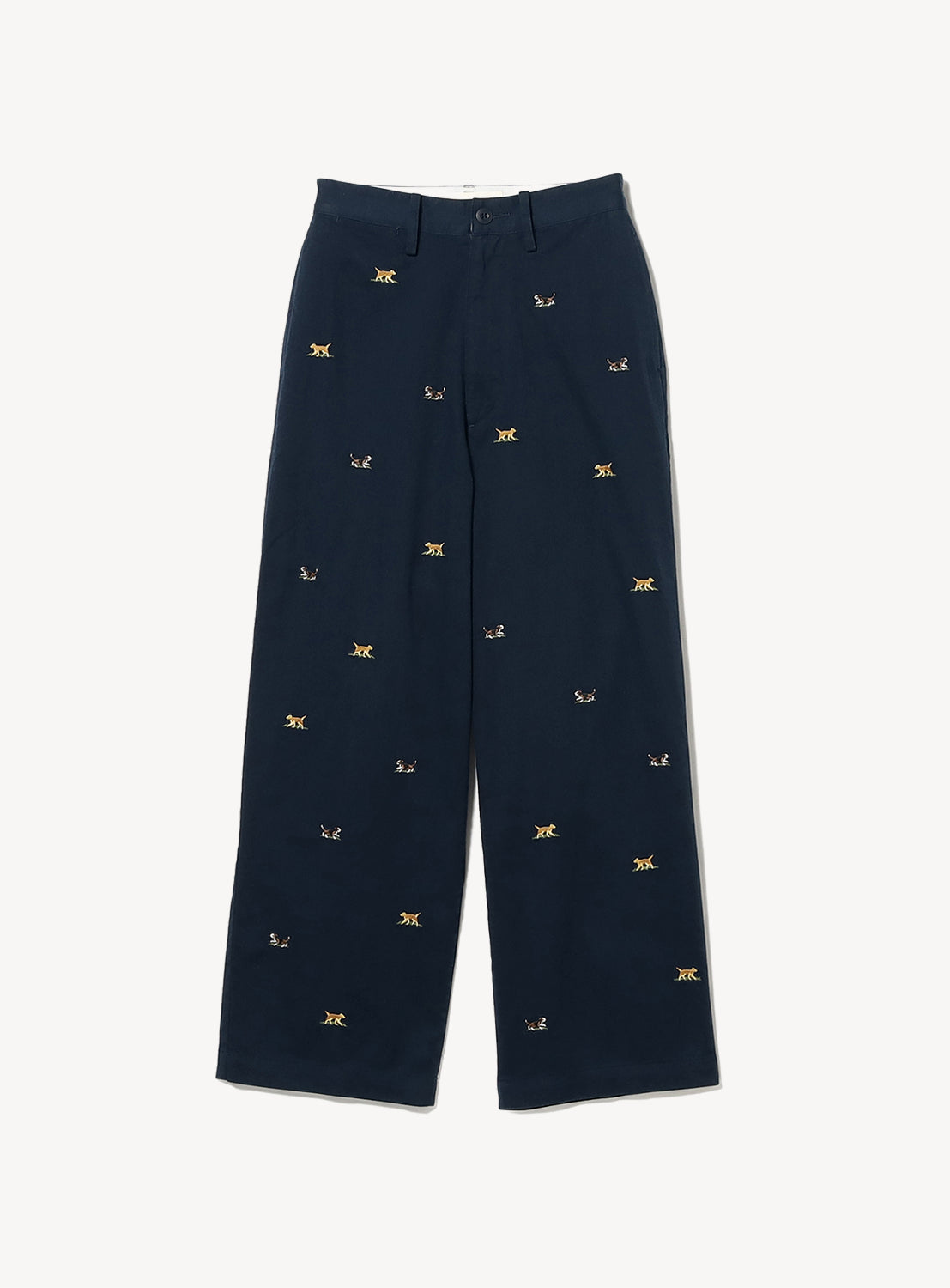 Dog Embroidered Chino Pants