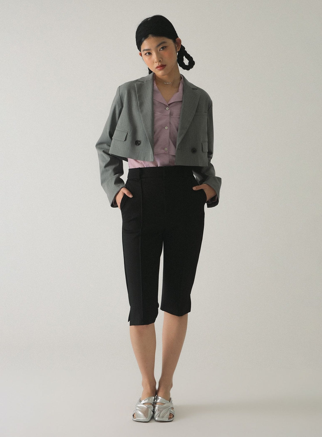 2-Button Cropped Jacket