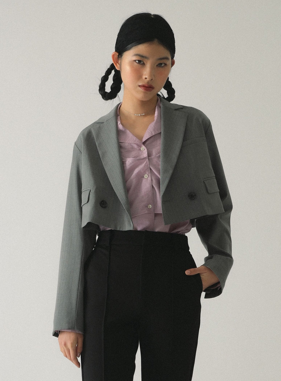 2-Button Cropped Jacket
