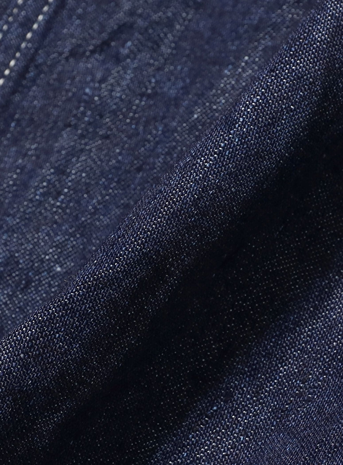 Close-up of dark blue denim fabric texture