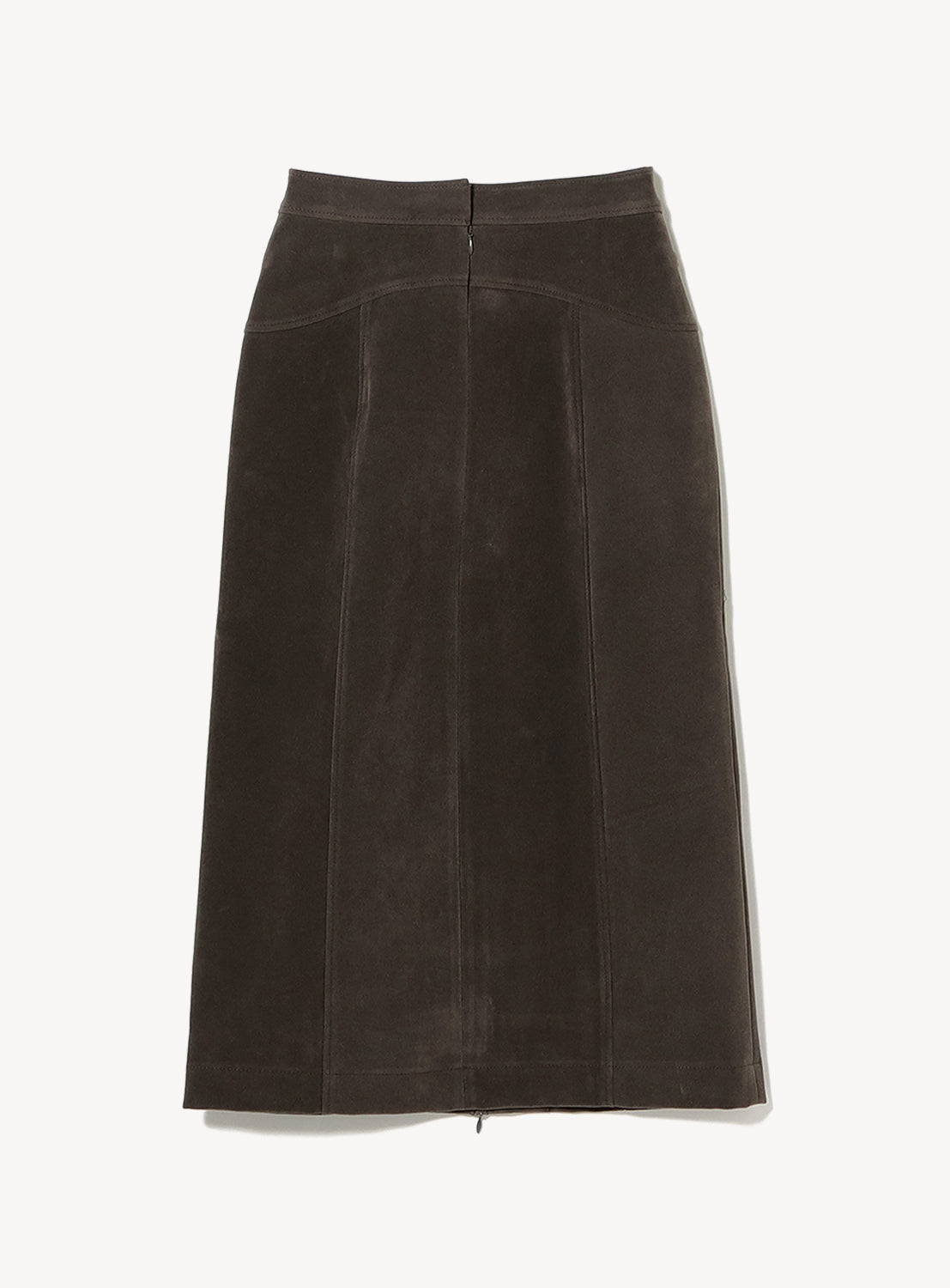 Faux Suede Zip Slit Skirt