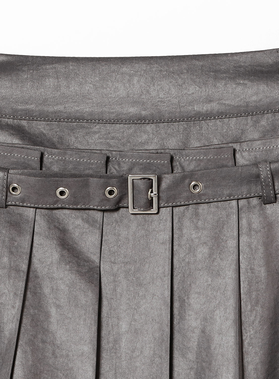 Leather-Like Pleated Skirt