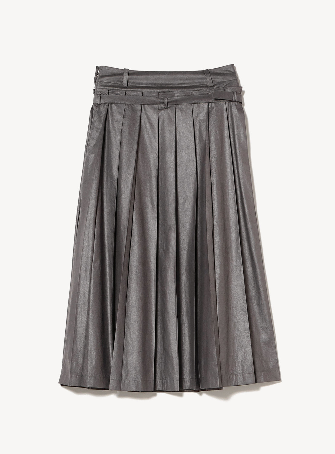 Leather-Like Pleated Skirt