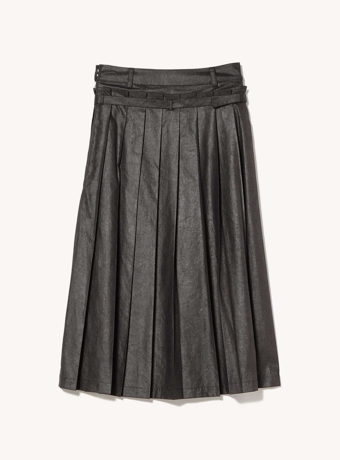 Leather-Like Pleated Skirt