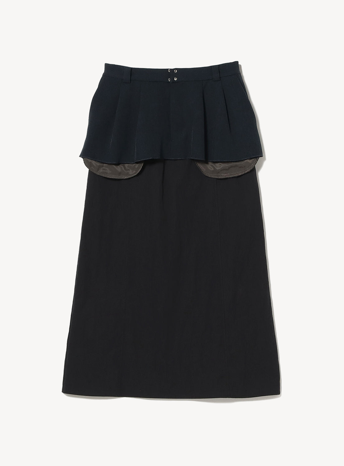 Mixed Material Layered Skirt