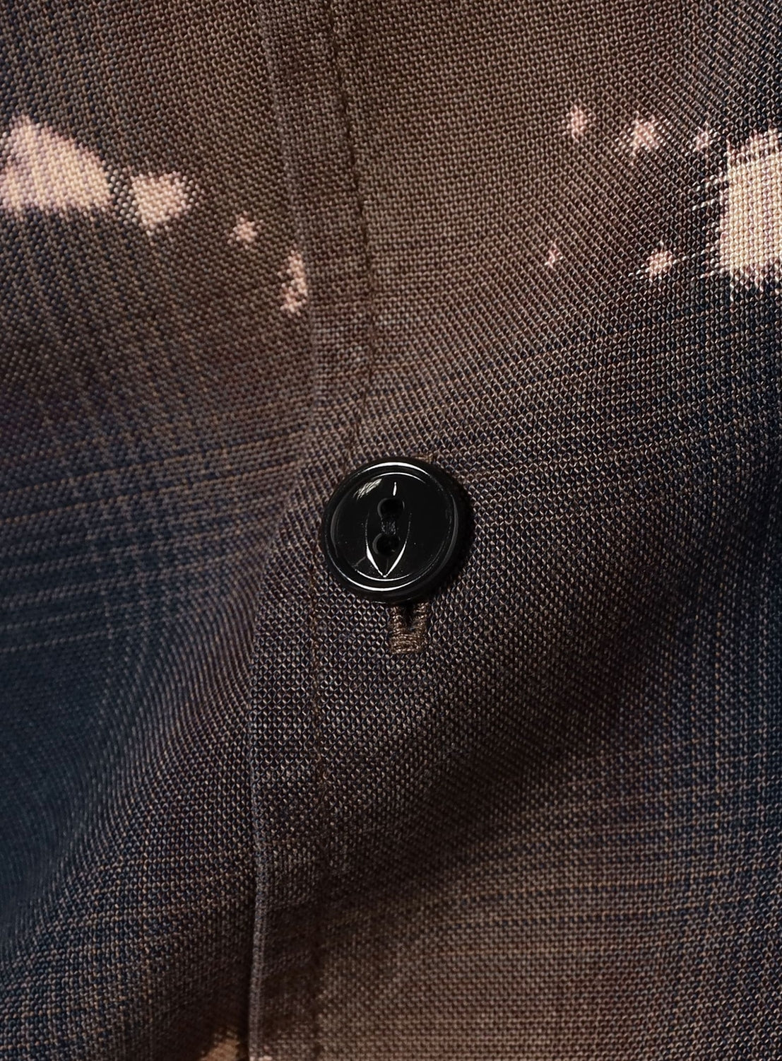 Bleached Ombré Check Open Collar Shirt