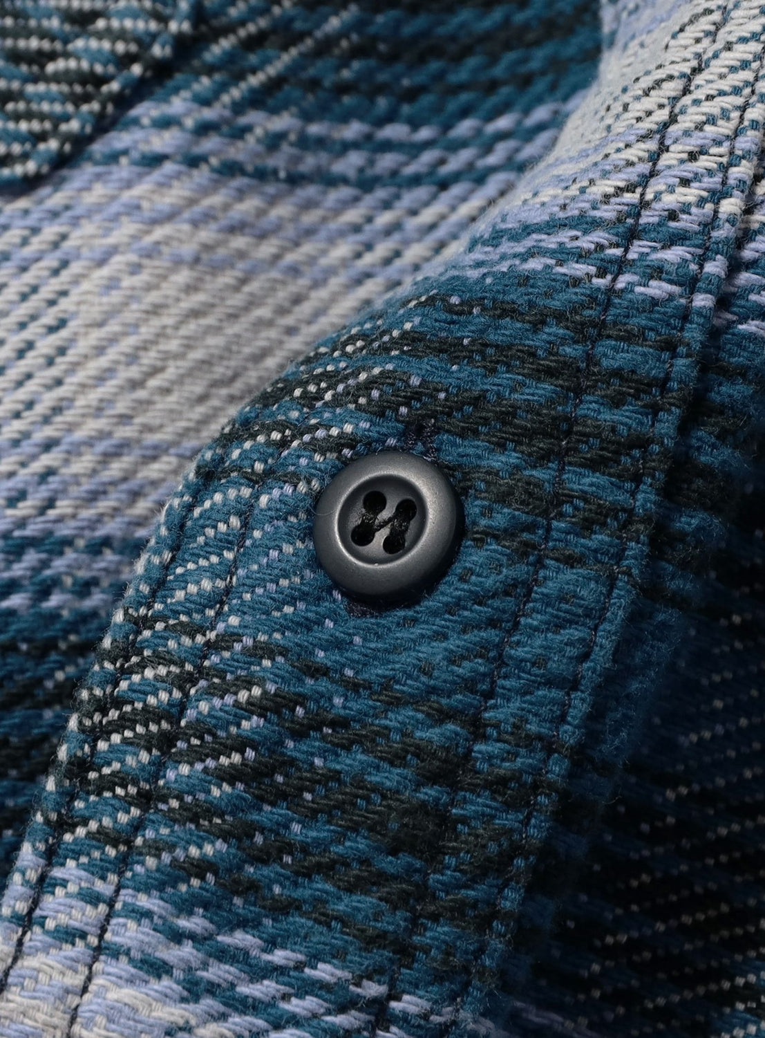Wide Short Fit Distressed Hooded Plaid Work Shirt