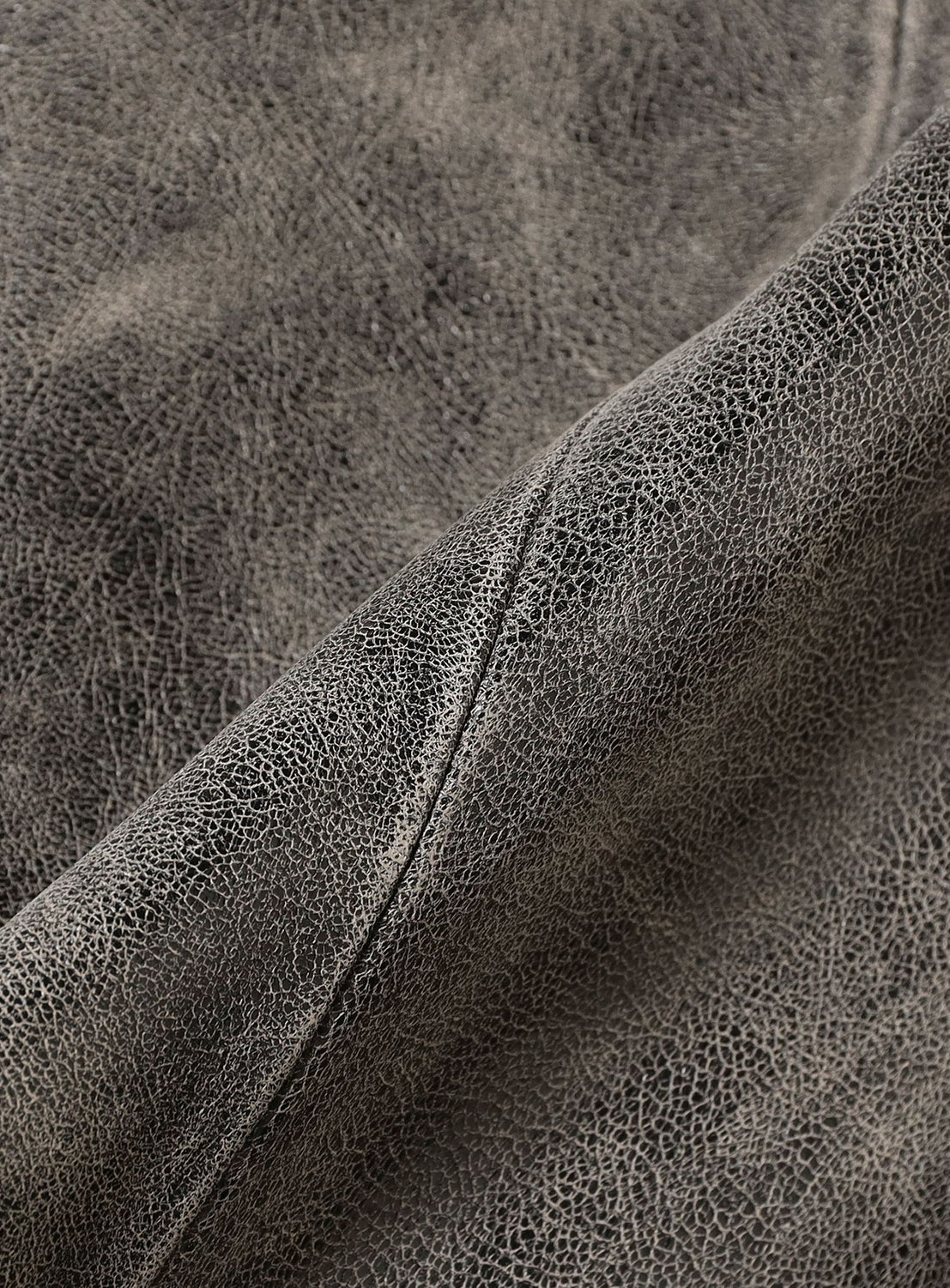 Goat Leather Wide Short Fit Zip Jacket