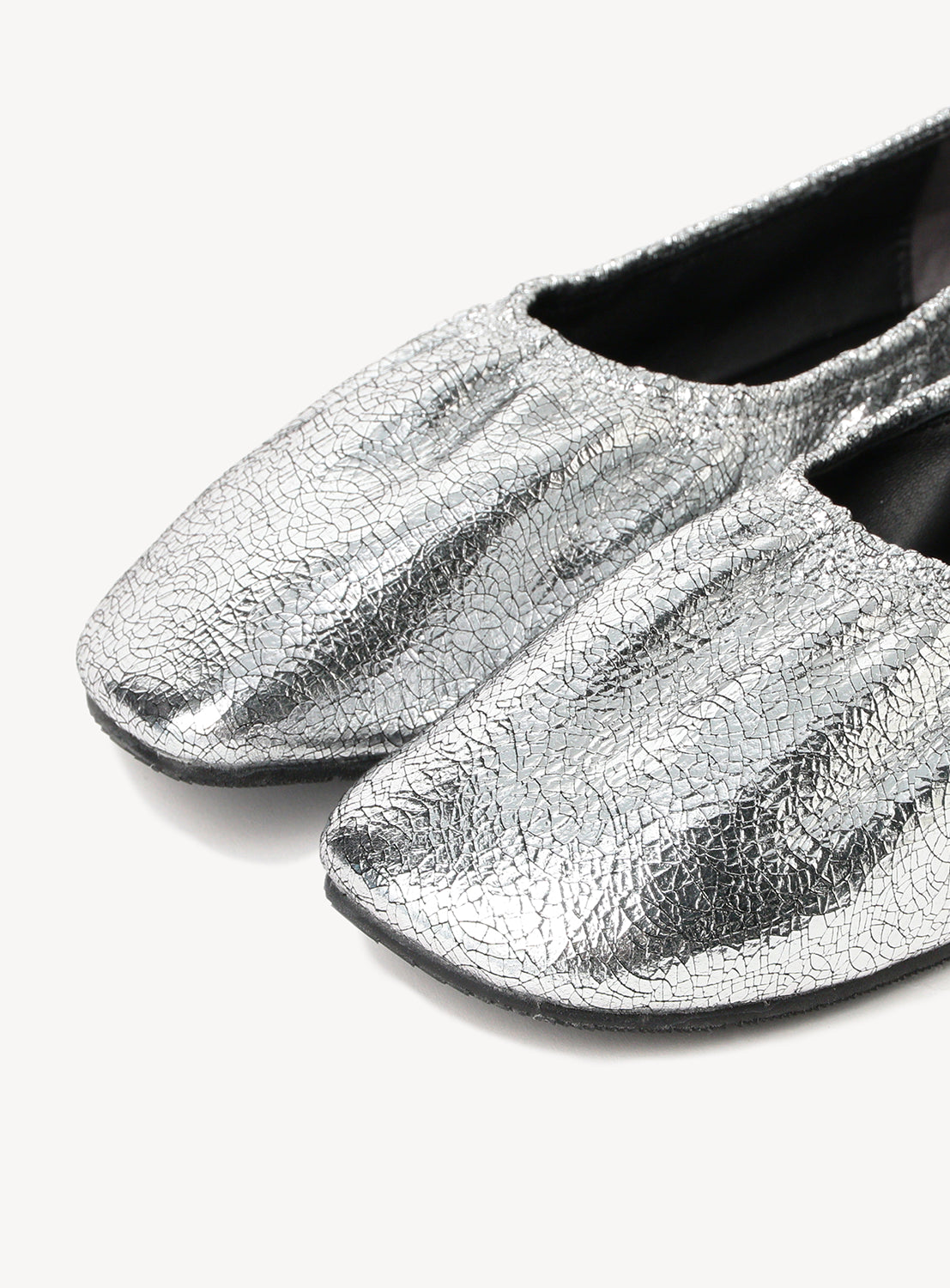 Gather Metallic Ballet Shoes