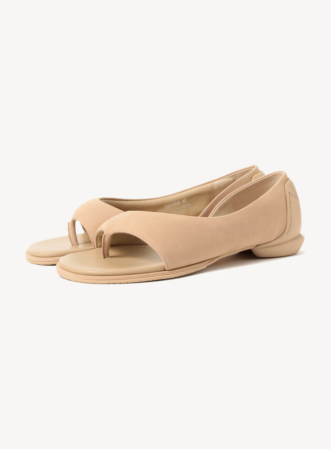 Nubuck Leather Padded Thong Sandals
