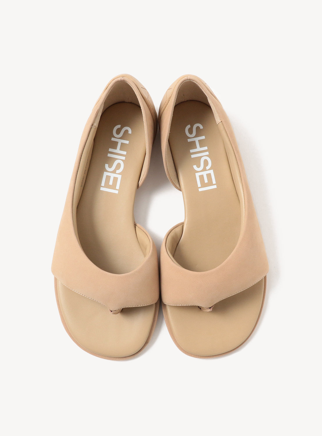 Nubuck Leather Padded Thong Sandals