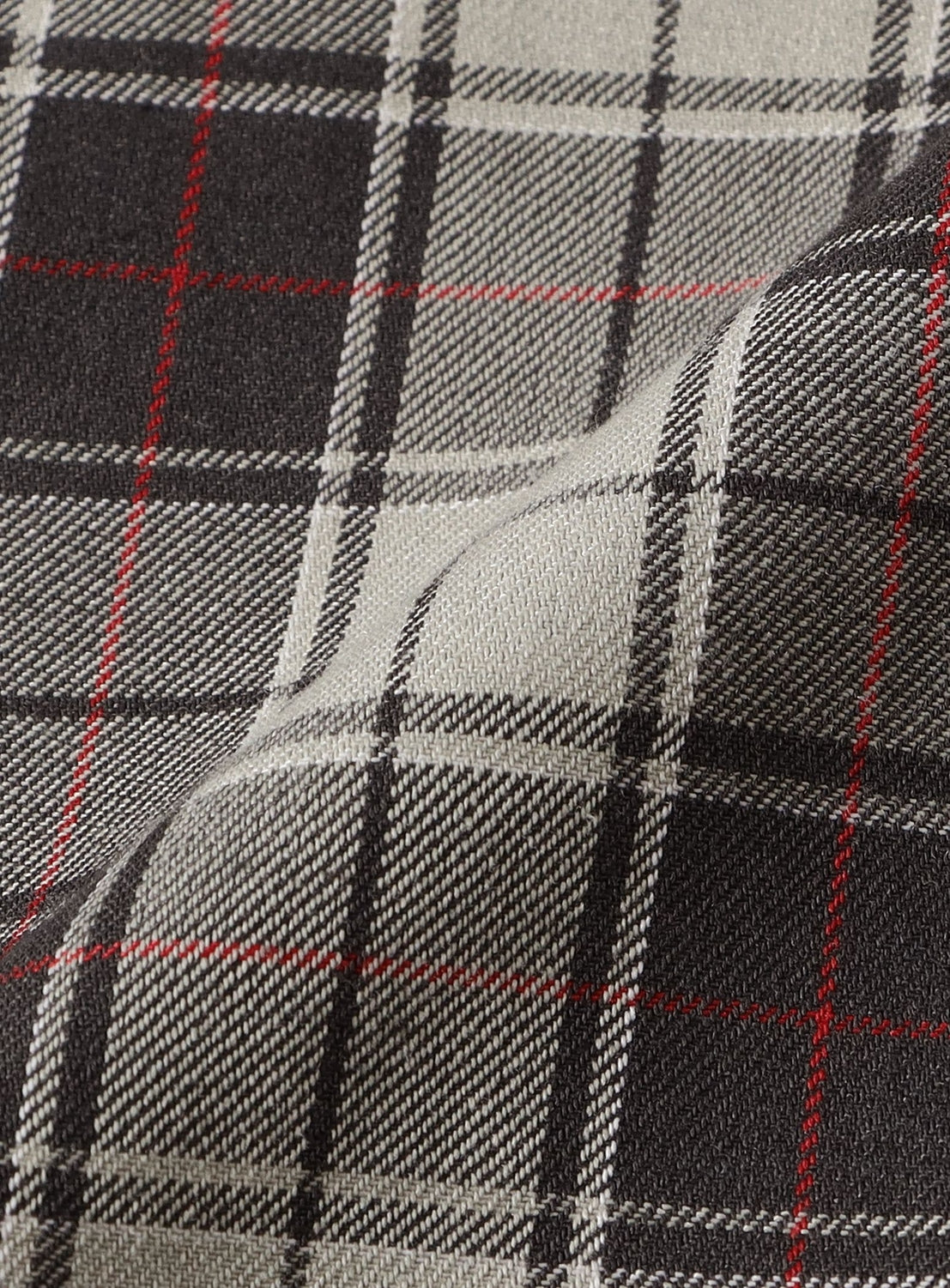 Puckered Tartan Check Zip-Up Shirt