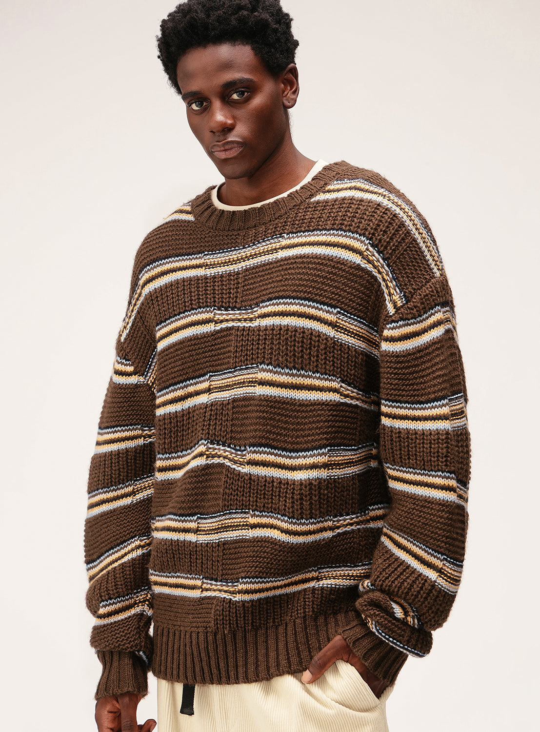 3G Links Multi-Border Knit Sweater 3G Links Multi-Border Knit Sweater