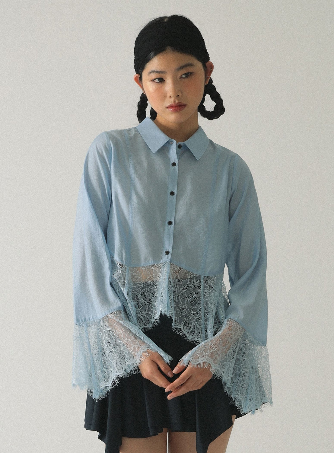 Lace Flared Sleeve Shirt