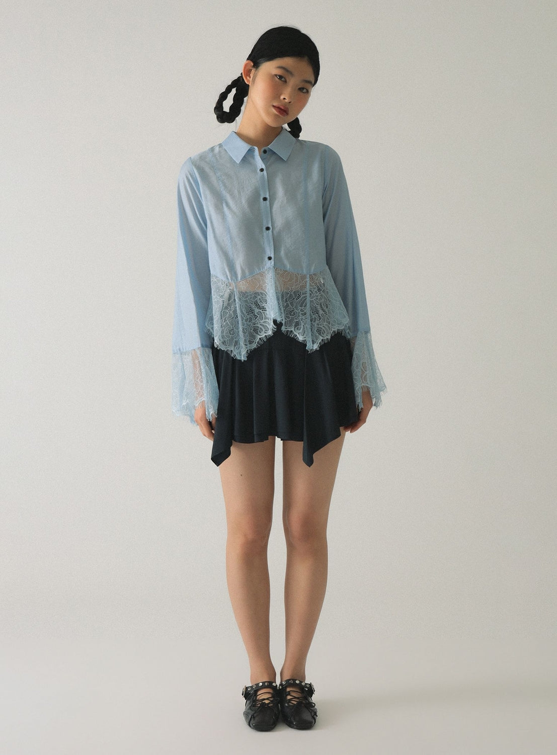 Lace Flared Sleeve Shirt