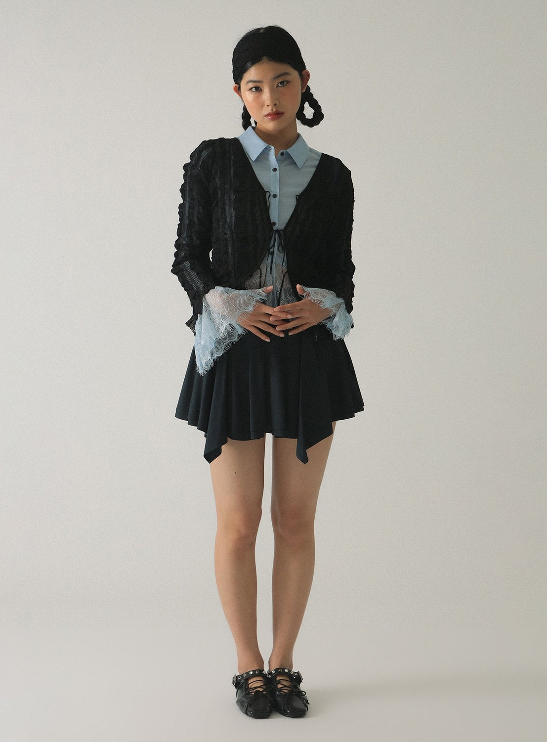 Lace Flared Sleeve Shirt