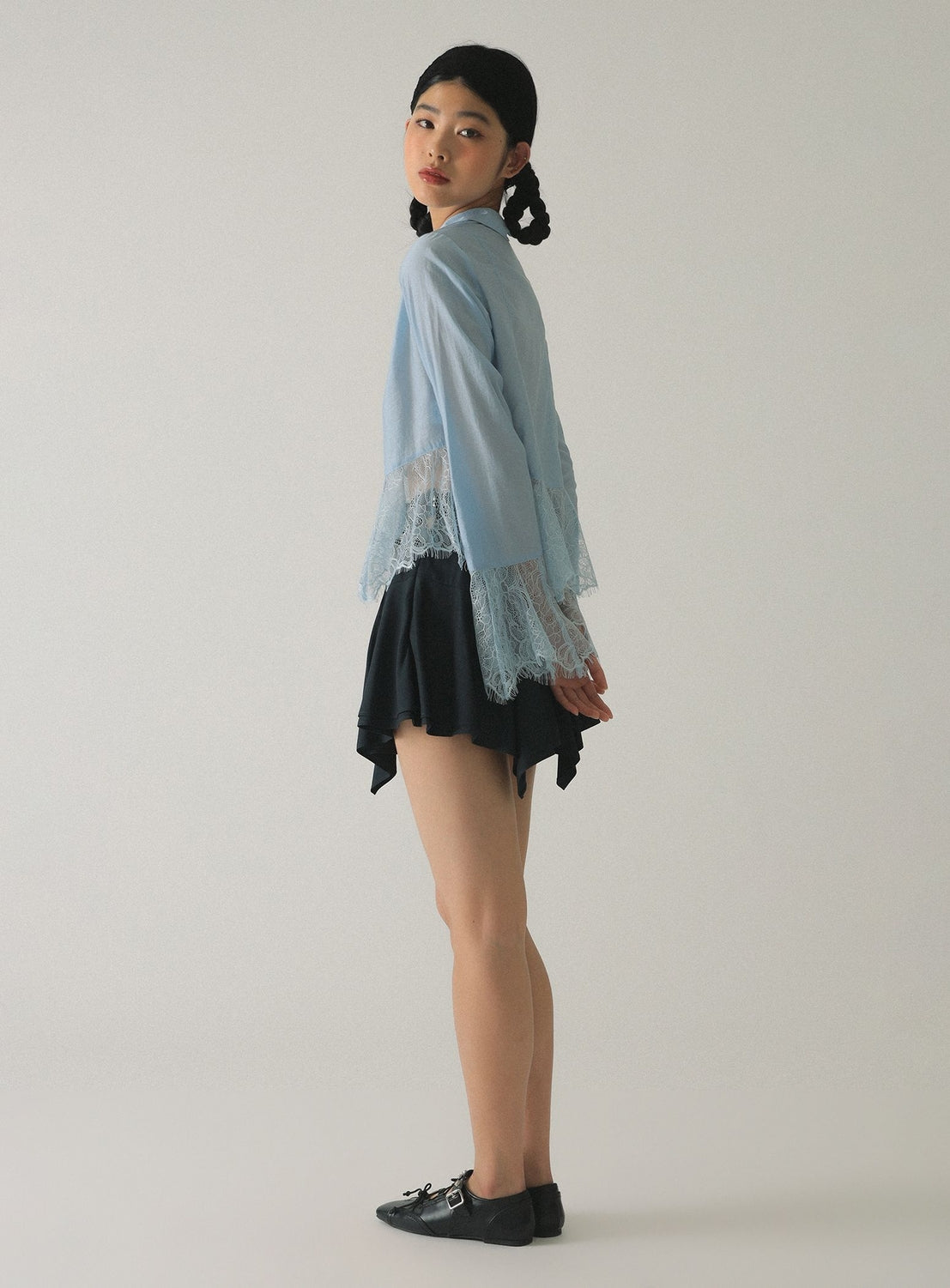 Lace Flared Sleeve Shirt