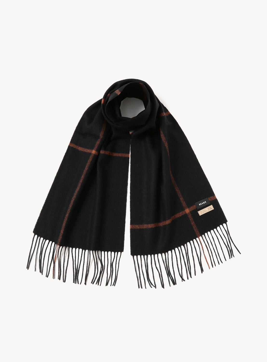 Windowpane Check Alpaca Scarf