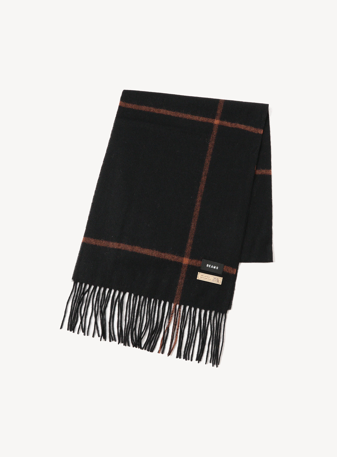 Windowpane Check Alpaca Scarf