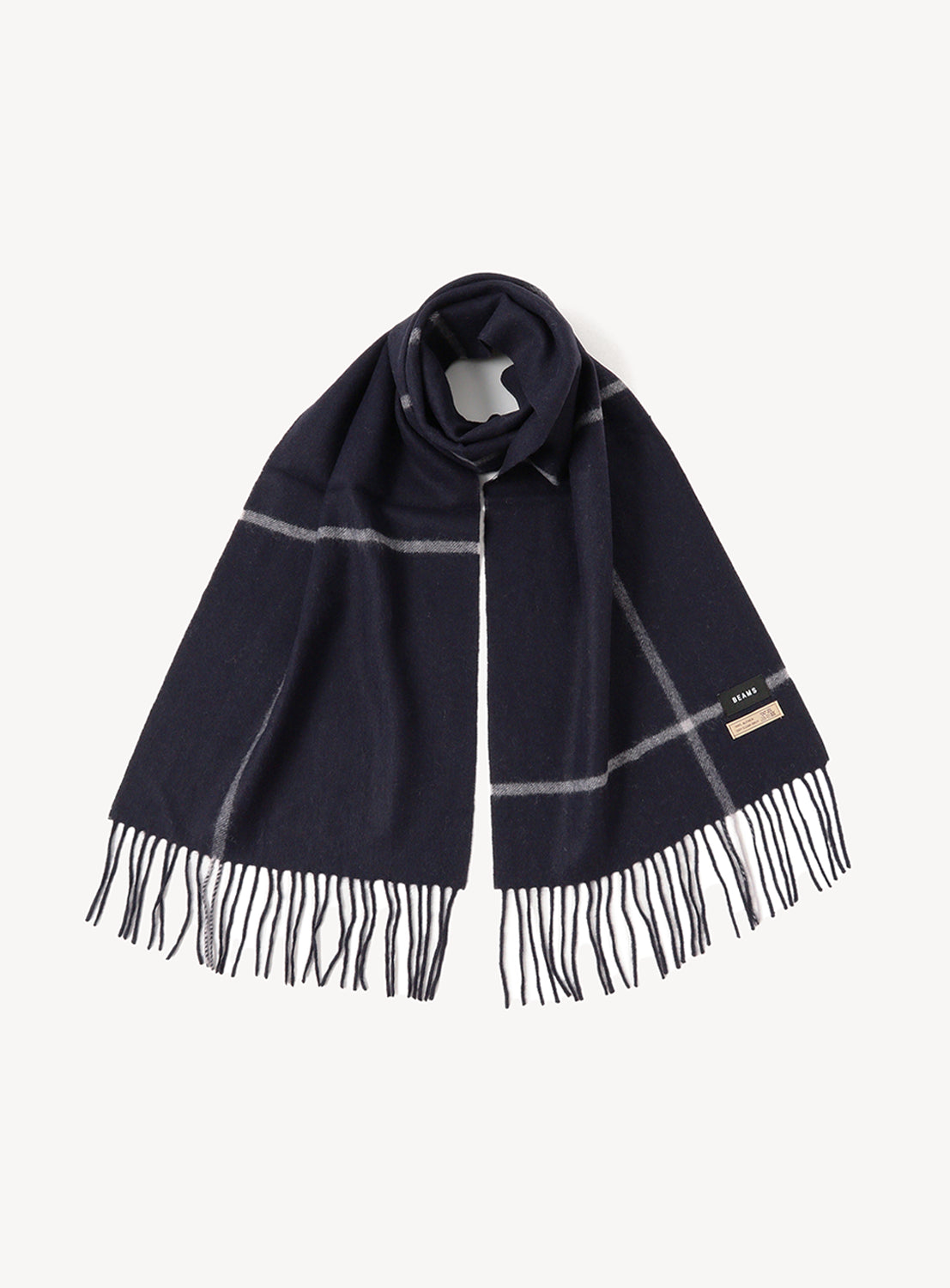 Windowpane Check Alpaca Scarf