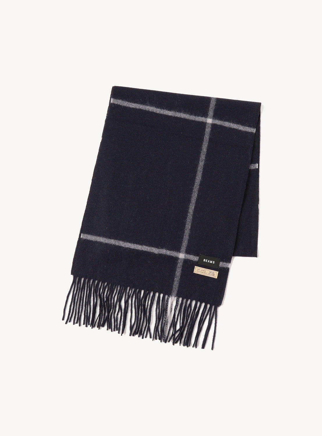 Windowpane Check Alpaca Scarf