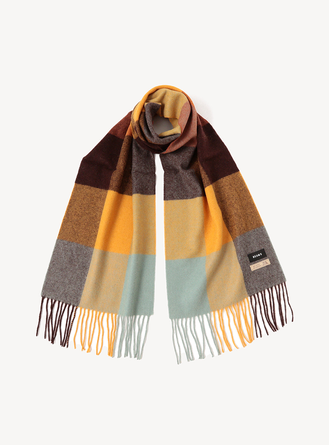 Block Check Alpaca Scarf