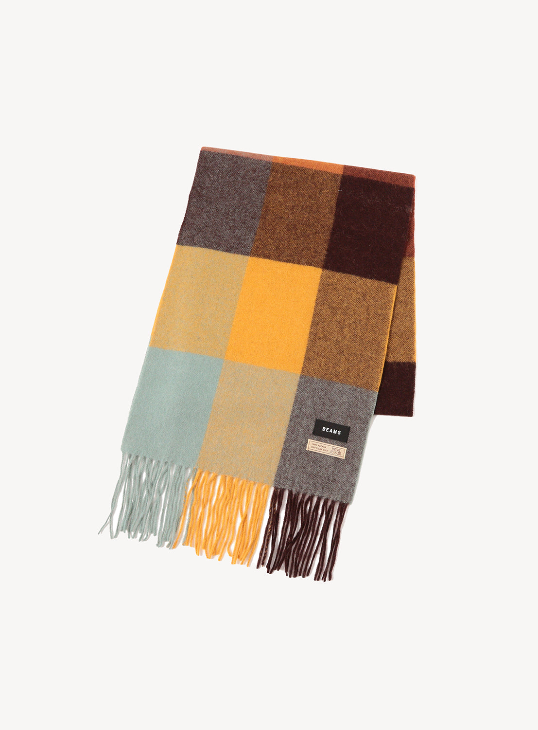 Block Check Alpaca Scarf