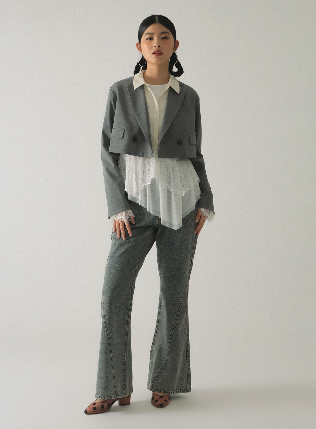 Lace Flared Sleeve Shirt