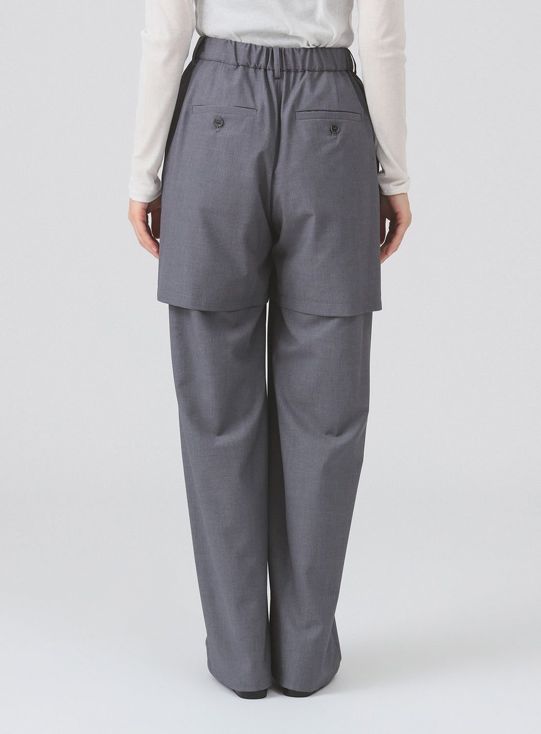 Half Layered Wide-Leg Trousers