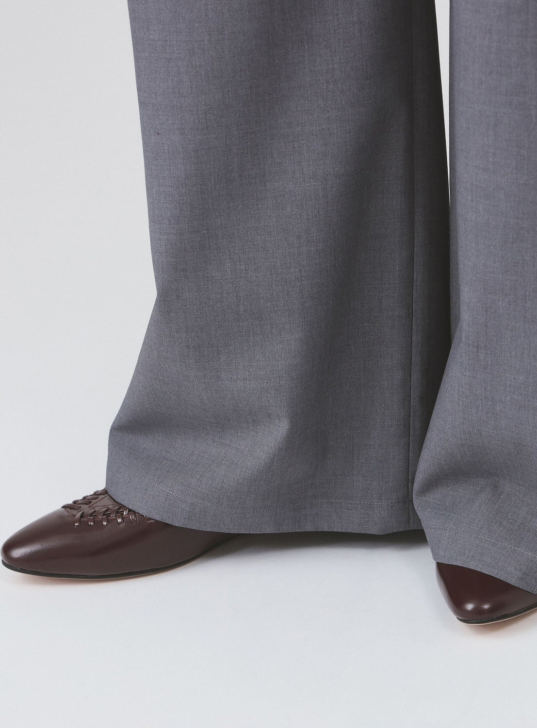 Half Layered Wide-Leg Trousers